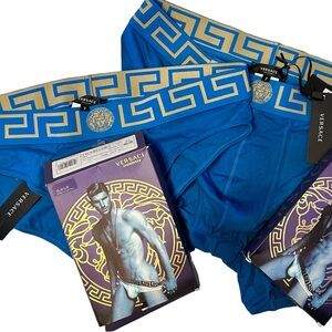 3 pairs Versace Men's Blue Underwear